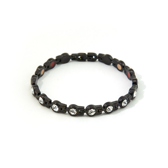 Satellite Negative Ion Bracelet, Polished Black Stainless Steel