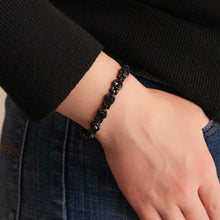 Nocturne - Negative Ion Bracelet, Polished Black Stainless Steel Black Crystals