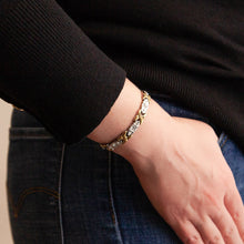 Brilliance - Negative Ion Bracelet, Gold &amp; Stainless Steel with Swarovski Crystals
