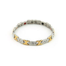 Brilliance - Negative Ion Bracelet, Gold &amp; Stainless Steel with Swarovski Crystals
