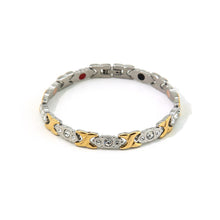 Brilliance - Negative Ion Bracelet, Gold &amp; Stainless Steel with Swarovski Crystals