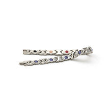 Celestial - Stress Relief Negative Ion Bracelet - Stainless Steel & Purple Crystals