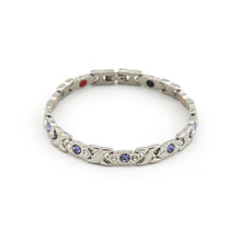 Celestial - Stress Relief Negative Ion Bracelet - Stainless Steel & Purple Crystals