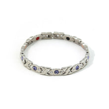 Celestial - Stress Relief Negative Ion Bracelet - Stainless Steel & Purple Crystals