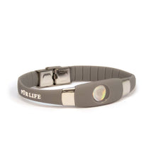Lunar - Negative Ion Bracelet Grey Silicone & Brushed Steel