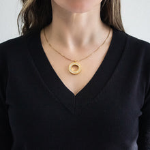 Labor Day Sale - Gold Ring - Premium Hand Mineral-Infused Negative Ion Pendant Necklace, Gold Finish, Polished Statement Look, Boutique Wellness Jewelry, Limited Lifetime Warranty