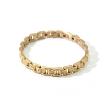Morning Star - Diamonds Negative ion bracelet, interlock gold