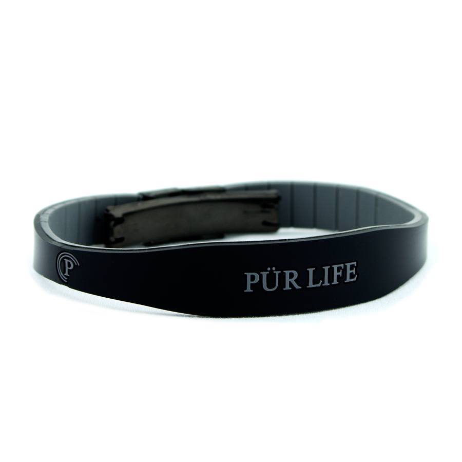 Sporty - Negative Ion Bracelet Black & Grey Silicone