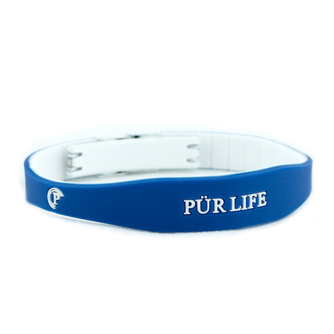 Blue Sky - Negative Ion Bracelet Sporty Blue & White Silicone Band