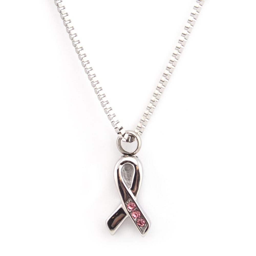 Breast Cancer Ribbon Negative Ion Pendant