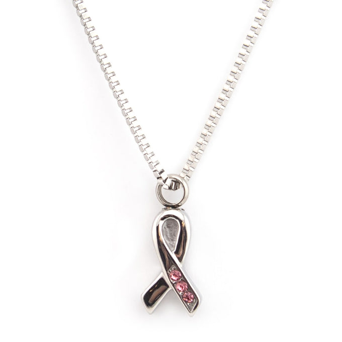 Breast Cancer Ribbon Negative Ion Pendant
